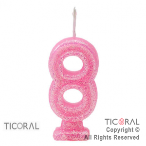 VELA HS2877-8 NUMERO 8 ROSA C/GIBRE x 1